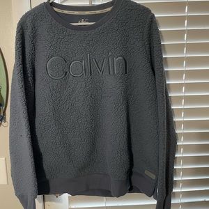 Calvin Klein blue Sherpa crewneck